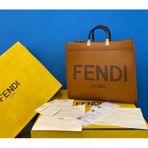 Fendi Sunshine Brown Tote Bag 41cm