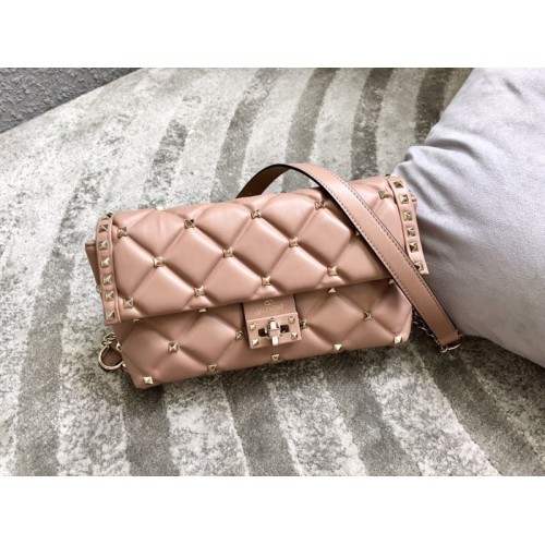 Valentino Candystud Crossbody Pink Beige Bag