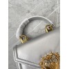 Dolce & Gabbana Silver Leather Top-Handle Bag