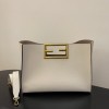 Fendi Way large leather tote white