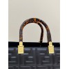 Fendi Sunshine Medium Black Leather Shopper Bag