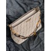 Fendi O'Lock Zip Dove grey tapestry fabric bag