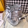 Fendi Silver PVC Transparent Sequin Mini bucket bag