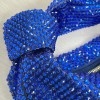 Bottega Veneta Blue Glitter Rhinestone Knot Handle Bag