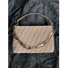 Fendi O'Lock Zip Dove grey tapestry fabric bag