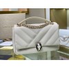 Bvlgari Serpenti Cabochon Leather Shoulder Bag White