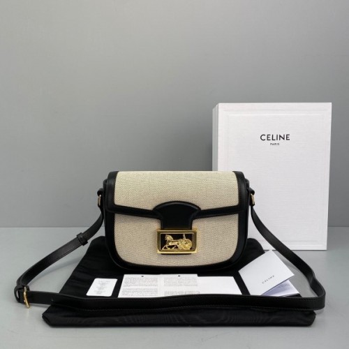 Celine Textile Calfskin Triiomphe Bag