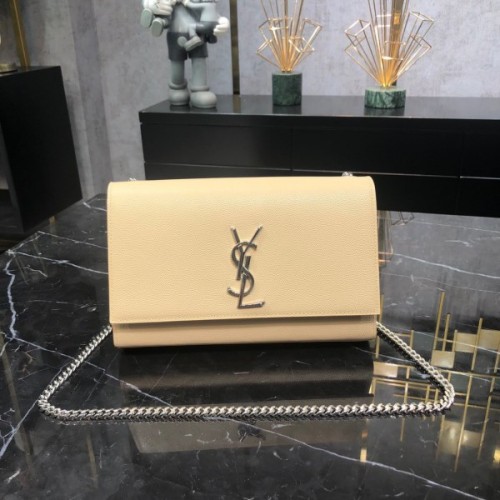 YSL Monogram Kate Beige Silver 24cm Bag