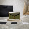 YSL Cassandra Monogram Bag in Box leather and Suede green