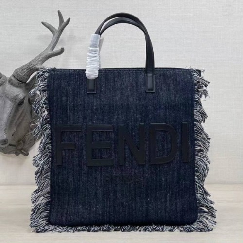 Fendi tote small dark denim bag