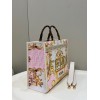 FENDI Sunshine Fendace Printed FF white leather shopper