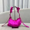 Balenciaga Le Cagole Pink Velvet Bag