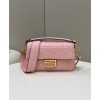 Fendi Baguette pink leather bag 26cm