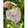 VALENTINO GARAVANI Crystal-embellished Roman stud white shoulder bag