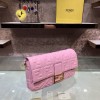 Fendi Baguete pink leather bag 32cm