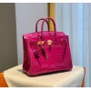 Hermes birkin pink crocodile 25/30cm