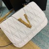 Versace Virtus Quilted Napa Evening Bag - White