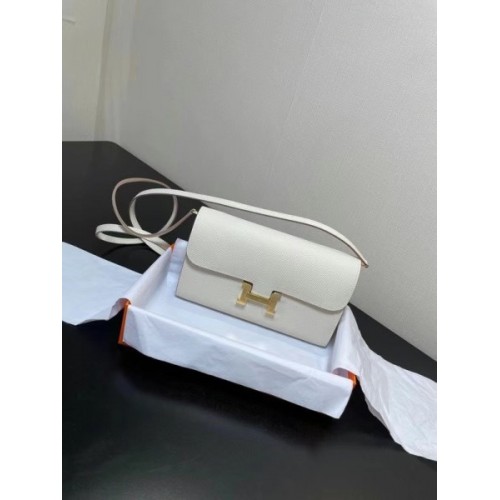 Hermes Constance Togo Epsom White Wallet