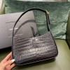 YSL LE 5 À 7 HOBO BAG IN CROCODILE-EMBOSSED SHINY LEATHER