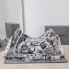 Balenciaga Le Cagole white graffiti shoulder bag