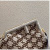 Fendi first FF logo velvet large bag