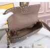 Fendi Baguette white leather medium brown trap bag
