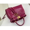 Fendi Peekaboo pink crocodile leather hand bag