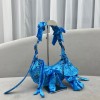 Balenciaga Le Cagole Blue Velvet Bag