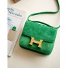 Hermes Constance Green Suede Leather 19cm Bag