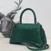 Balenciaga Hourglass S Rhinestone Green Bag