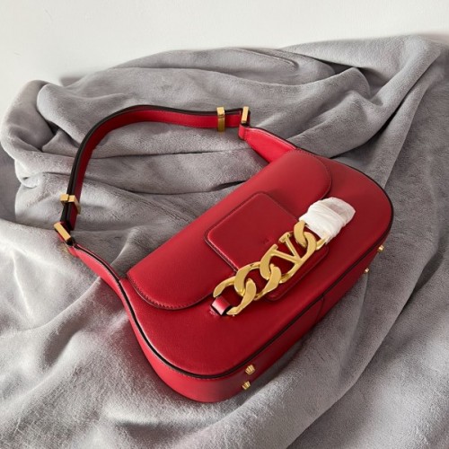 Valentino Garavani VLOGO chain red leather bag