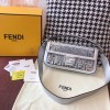 Fendi Silver PVC Transparent Sequin Baguette Bag