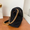 YSL LouLou Medium Quilted Black Tweed Bag