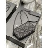 YSL Becky Quilted Double Zip All Black Pouch Bag