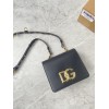 DG Logo mini black leather shoulder bag