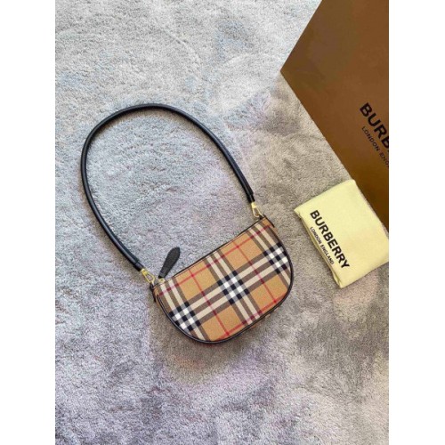 Burberry B Olympia Pouch Checked Shoulder Bag