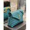 YSL Loulou medium quilted blue leather shoulder bag