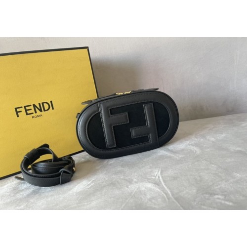 Fendi Black O'lock Mini Leather Camera Bag