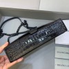 Balenciaga Hourglass Chain All Black Wallet