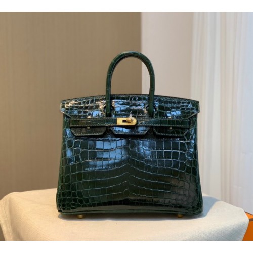 Hermes birkin green crocodile 25cm