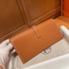 Hermes Brown Swift Jige Elan Clutch