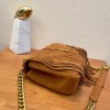 YSL college brown suede leather bag