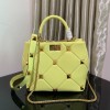 Valentino small Roman Stud Yellow Nappa Leather Bag