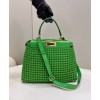 Peekaboo woven green large bag