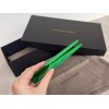 Bottega Veneta woven green leather wallet