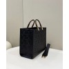 Fendi Sunshine Medium Black Leather Shopper Bag