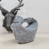 Bottega Veneta Silver Glitter Rhinestone Knot Handle Bag
