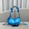 Balenciaga Le Cagole Blue Velvet Bag