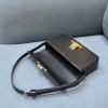 Celine Triomphe Shoulder Bag Shiny Calfskin Black