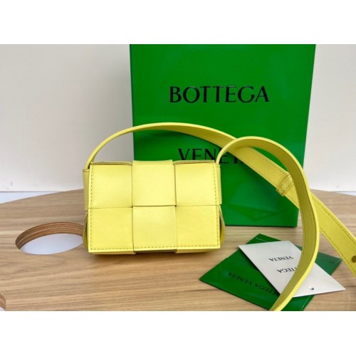 Bottega Veneta Mini Cassette Yellow Leather Bag